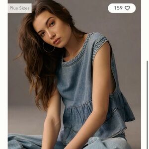 Anthropology Light Blue Soft Denim Top
